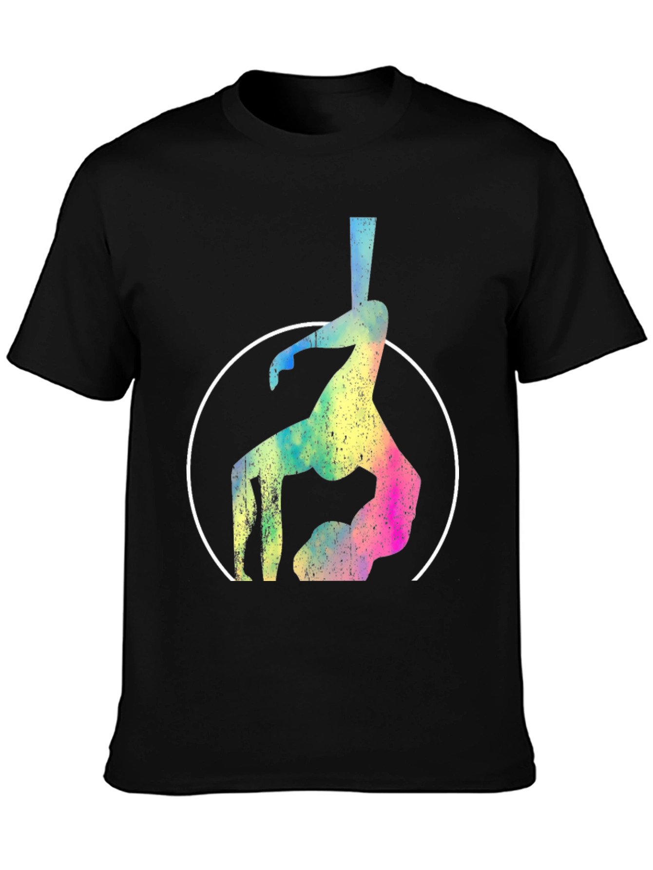 Black Aerial Yoga T-Shirt - Silhouette Design view 3