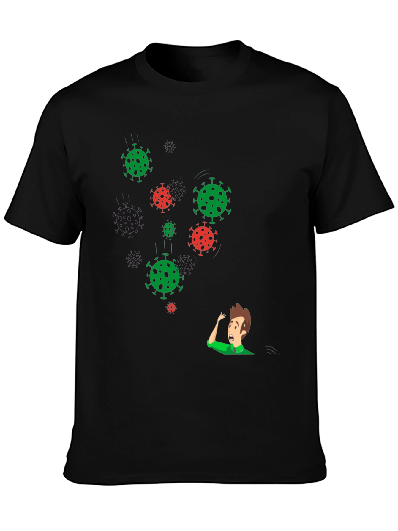 Black COVID Awareness Graphic Tee - Virus Humor view 3