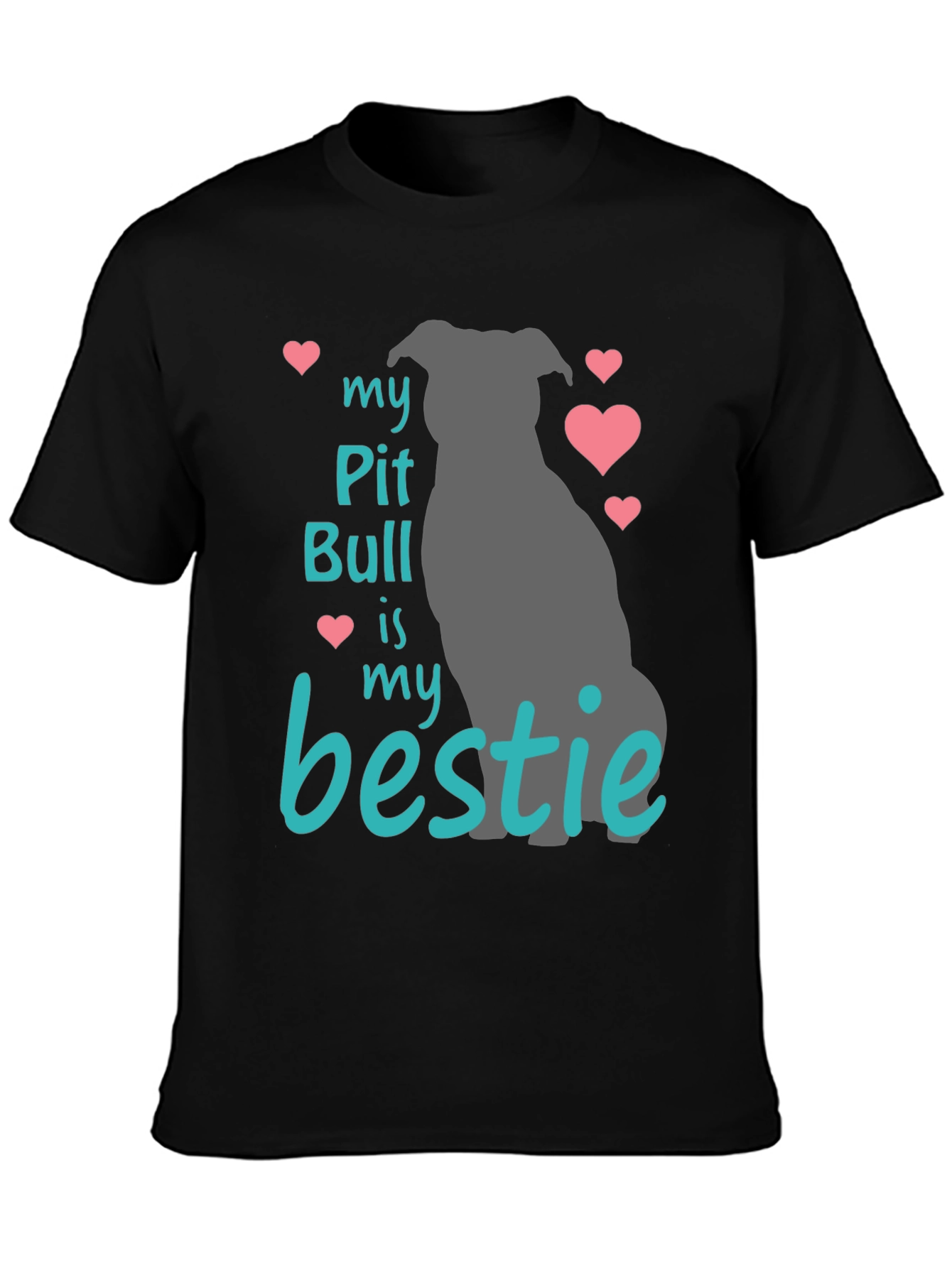 Black My Pit Bull Is My Bestie T-Shirt view 3