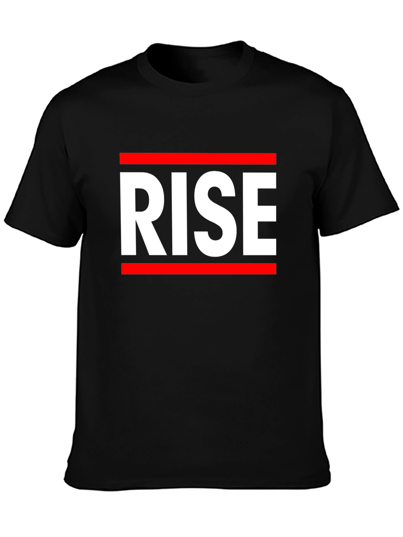 Black RISE Graphic Tee - Bold Statement T-Shirt view 3