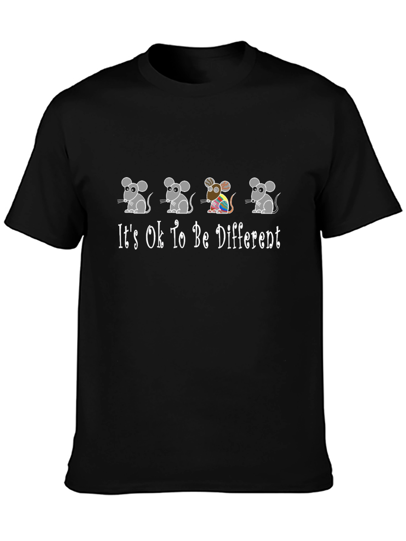 Black It's Ok To Be Different Mouse T-Shirt view 3