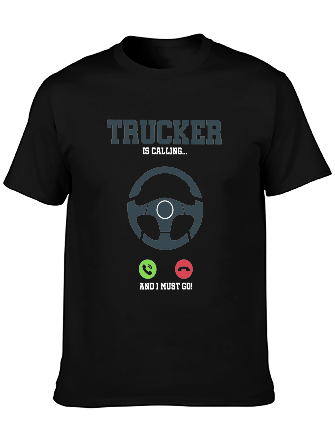 Black Trucker Calling T-Shirt: Driver's Life Tee view 3