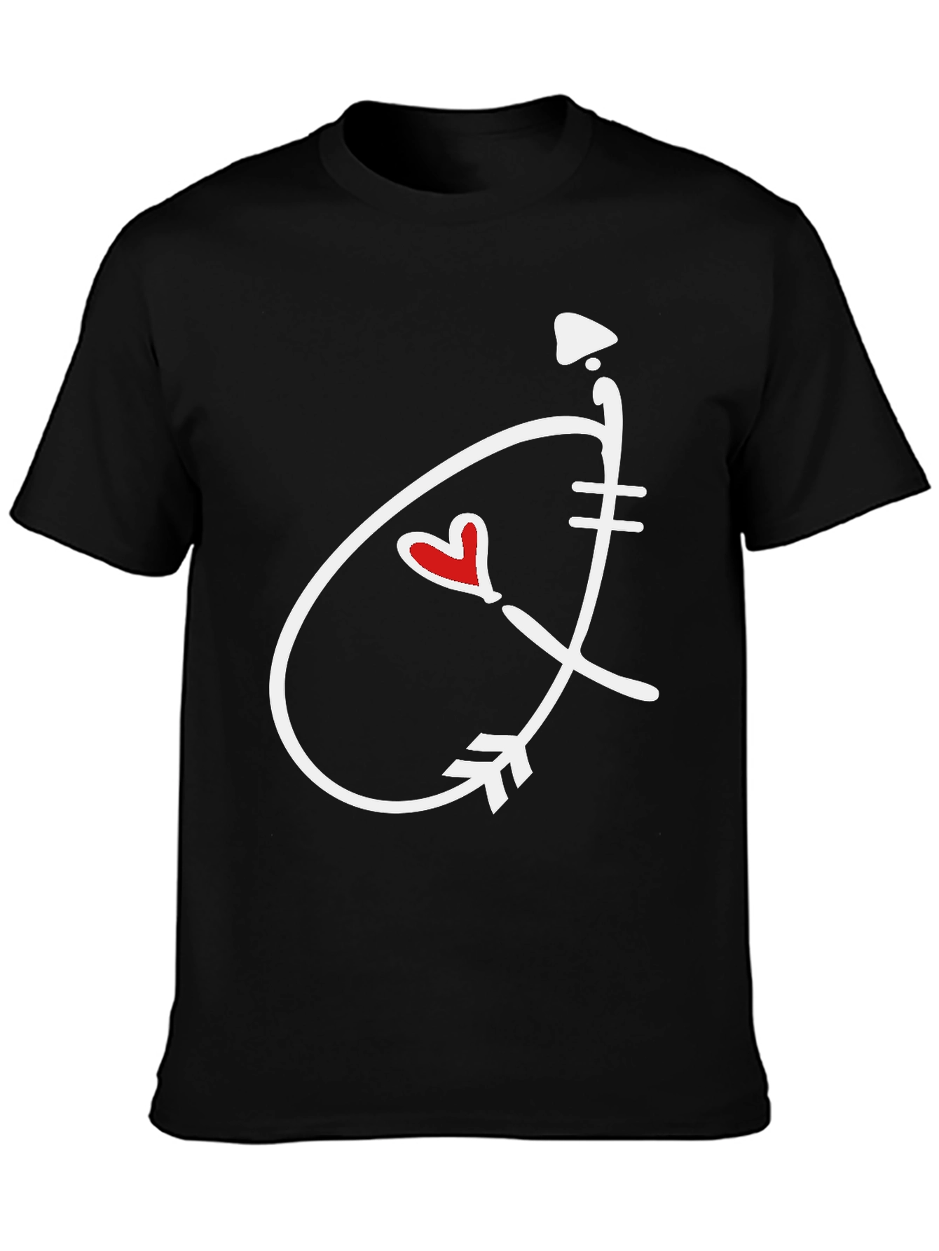Black Heart Arrow Graphic Tee - Stylish Casual Shirt view 3