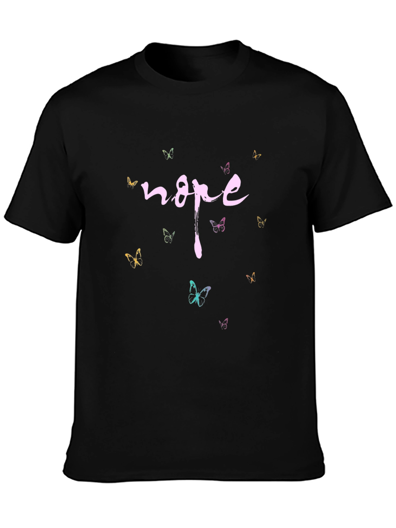 Black Nope Butterfly Graphic Tee - Black view 3