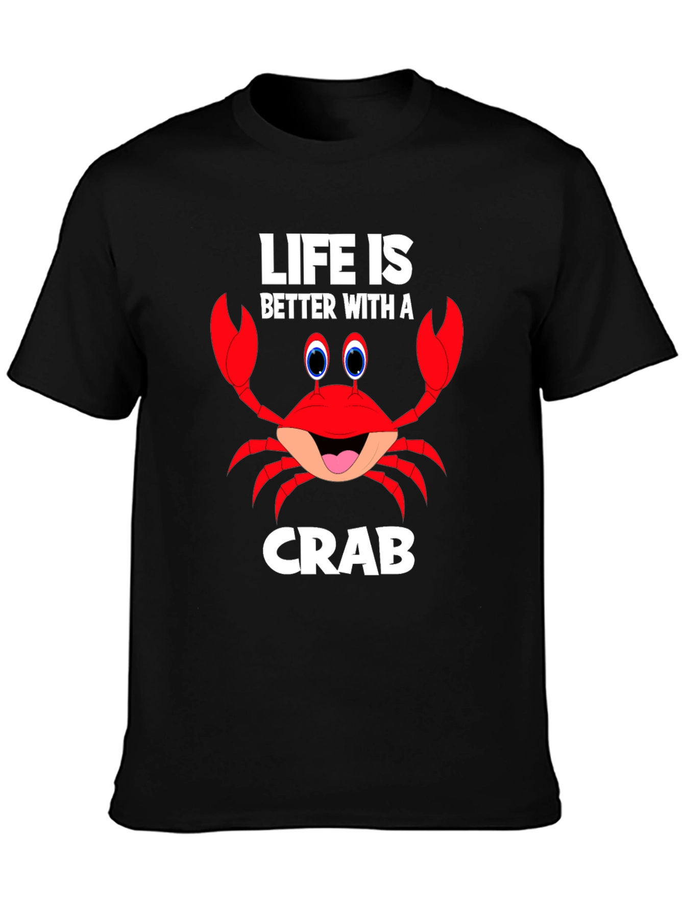 Black Life is Better with a Crab Funny Graphic T-Shirt view 3