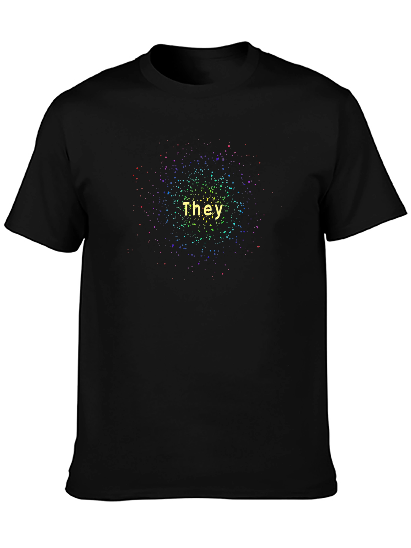 Black They Pronoun Galaxy T-Shirt - Black, Unisex view 3