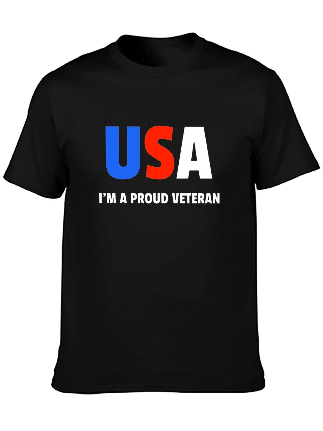 Black Proud Veteran USA Graphic T-Shirt view 3