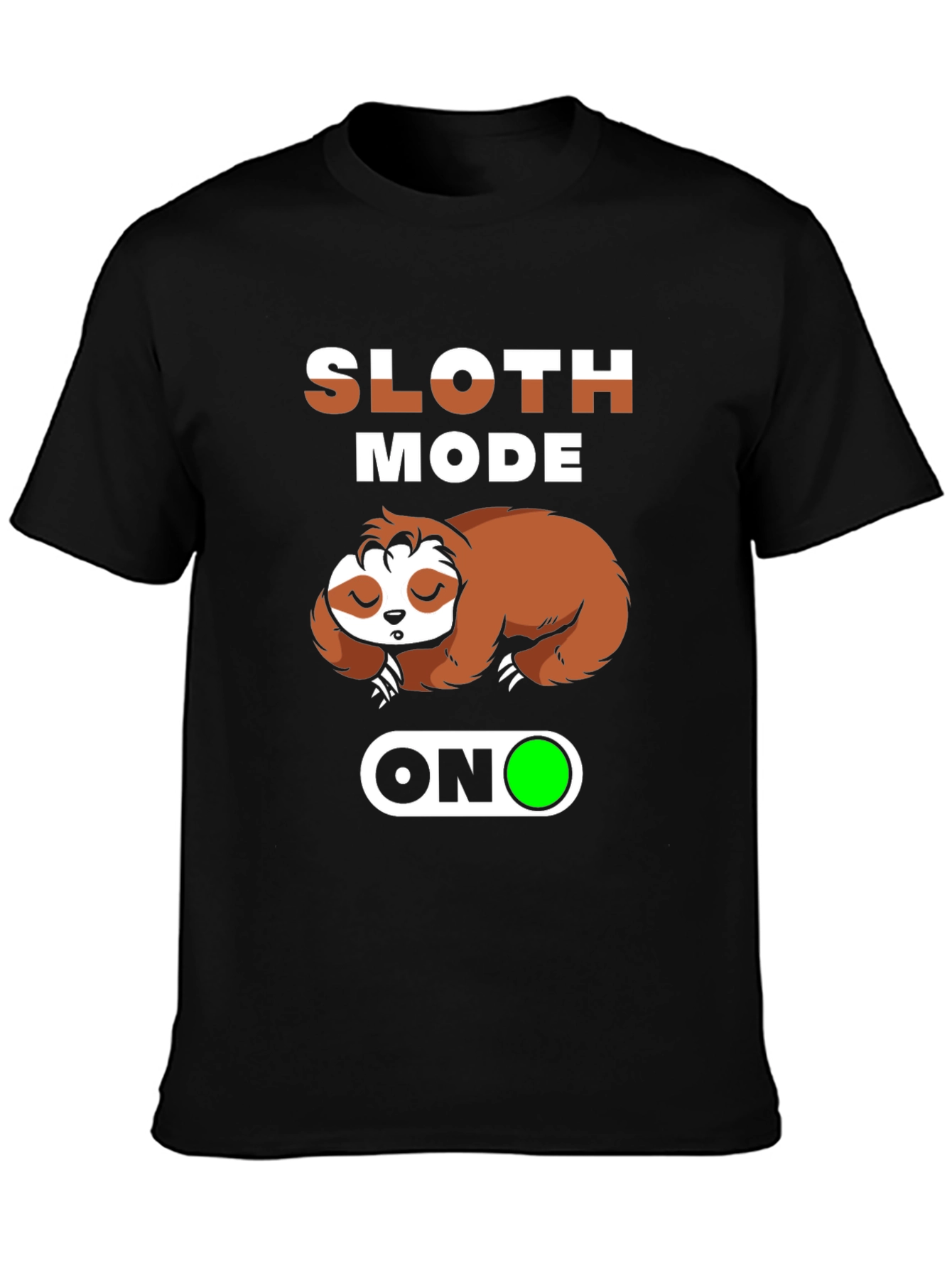 Black Sloth Mode On T-Shirt - Comfy, Relaxed Fit view 3