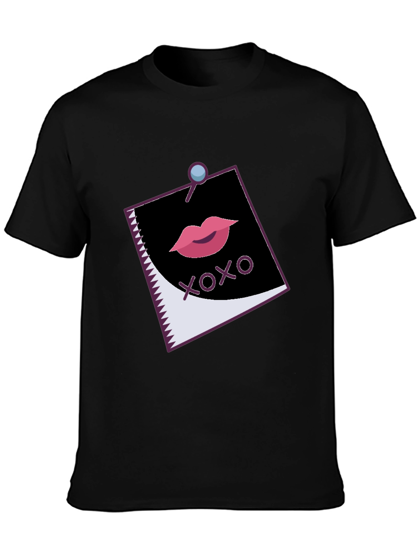 Black XOXO Lips Graphic Black Tee view 3