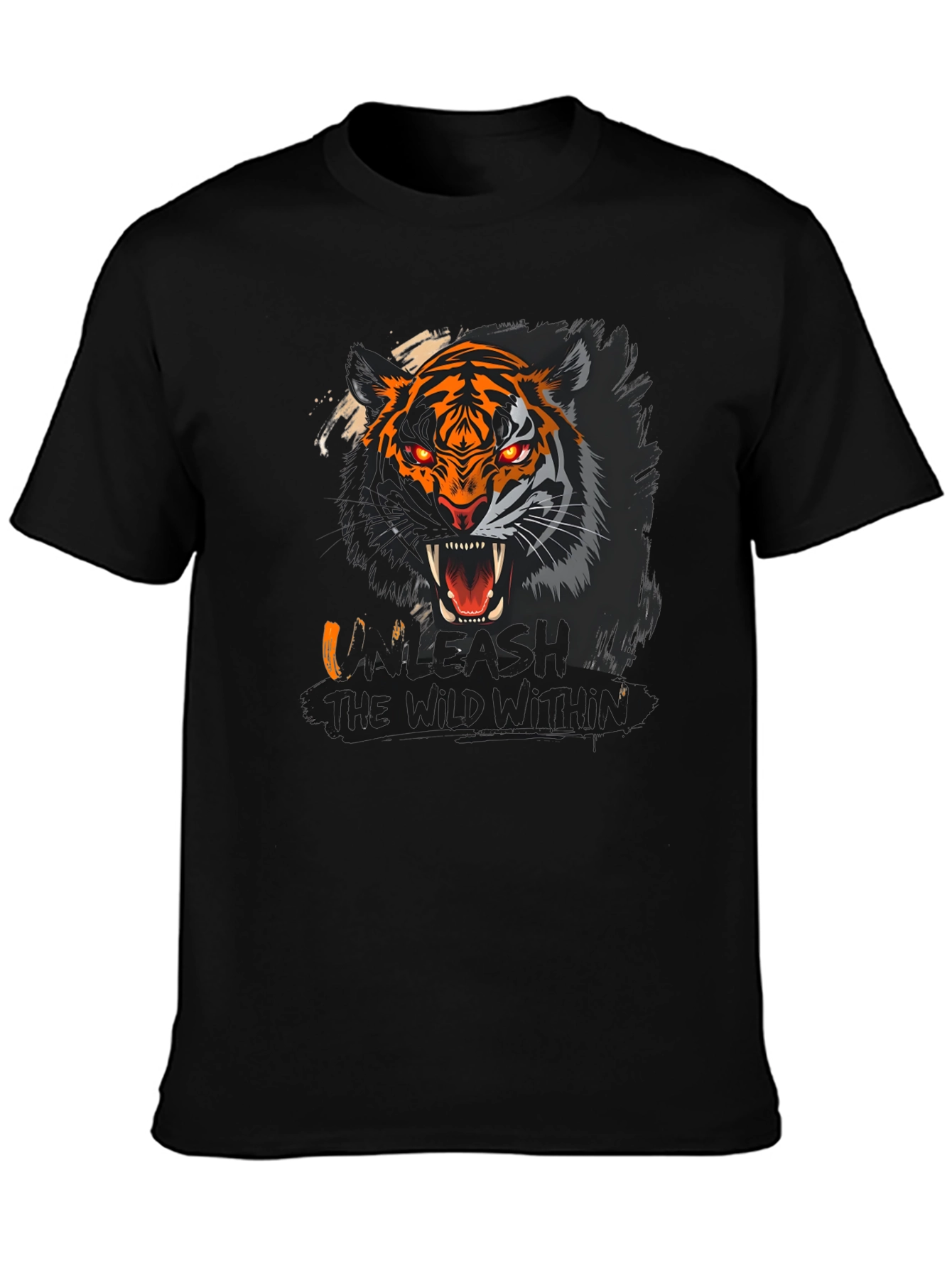 Black Unleash the Wild Within Graphic T-Shirt view 3