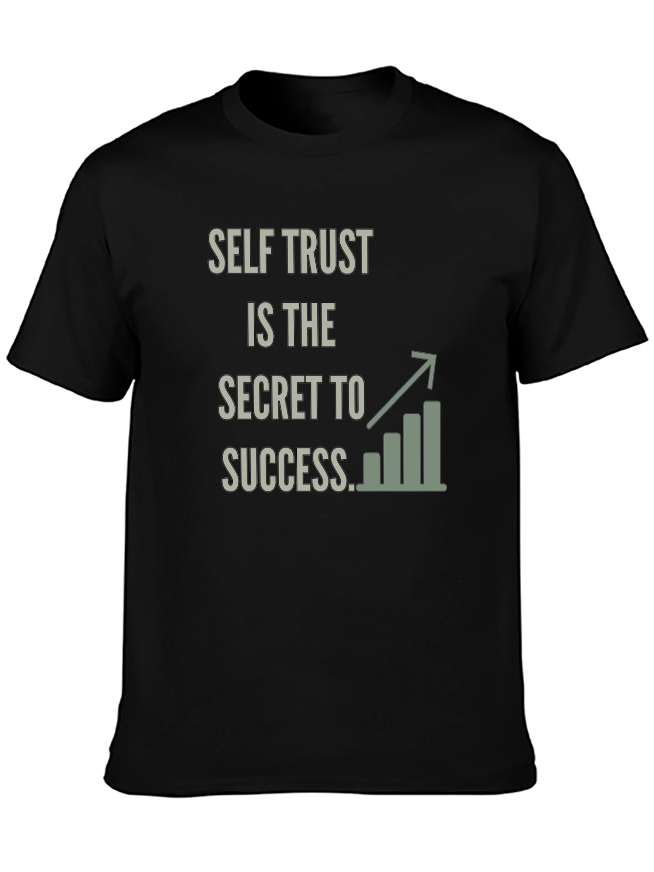 Black Self Trust Success Graphic T-Shirt view 3