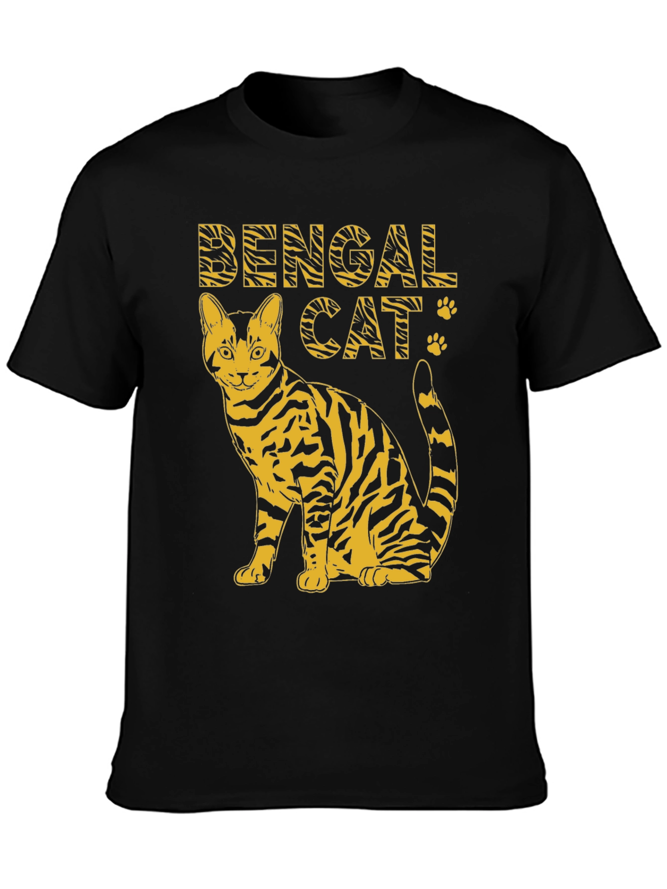 Black Bengal Cat Graphic Tee - Animal Print Shirt view 3