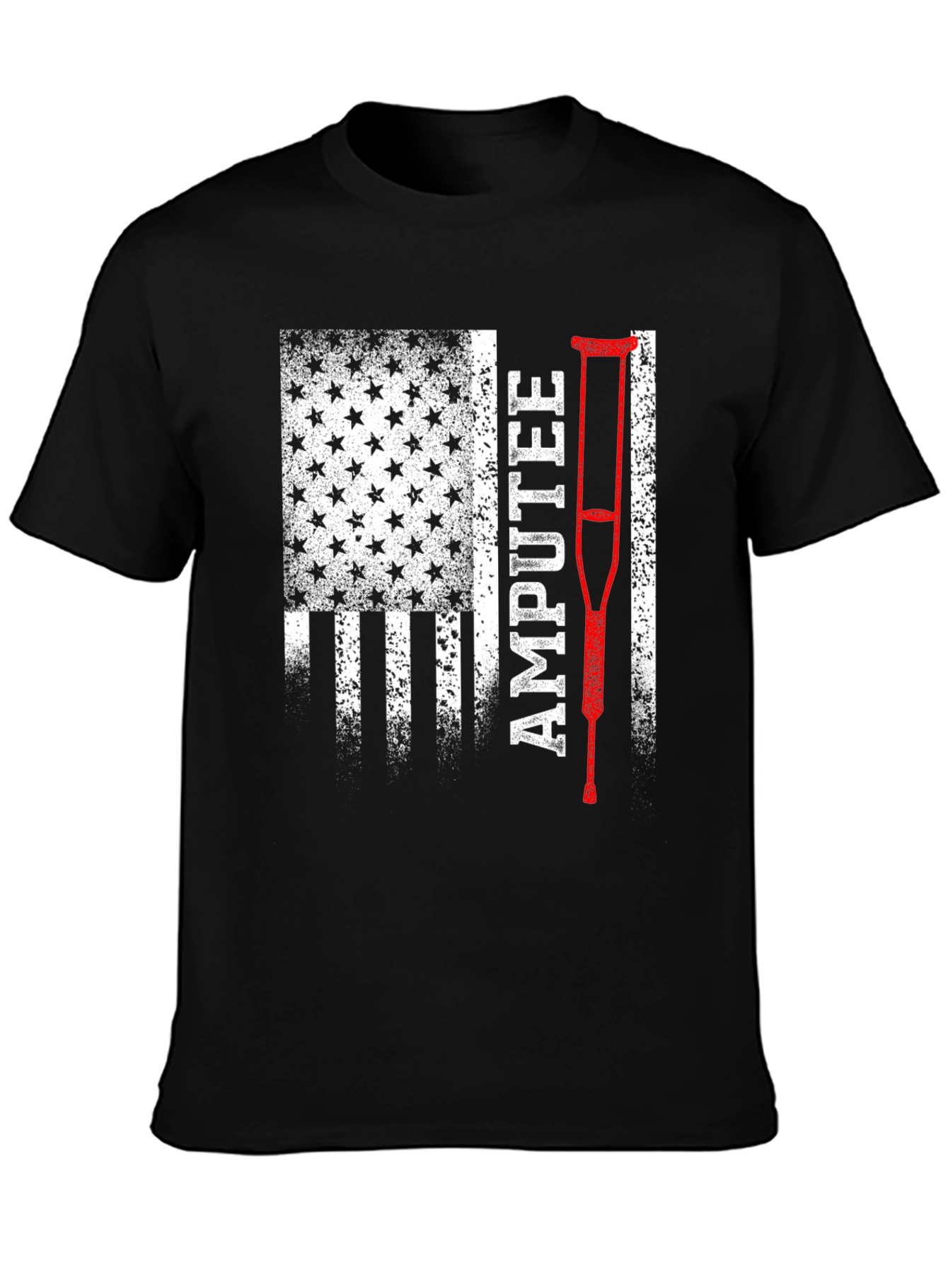 Black Amputee USA Flag Patriotic T-Shirt view 3