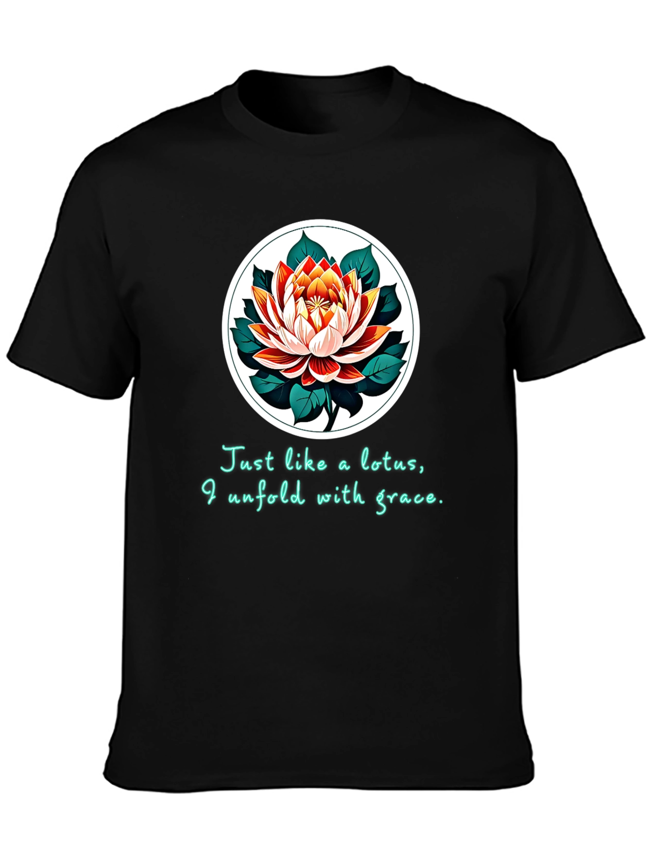 Black Lotus Grace T-Shirt - Unfold with Elegance view 3