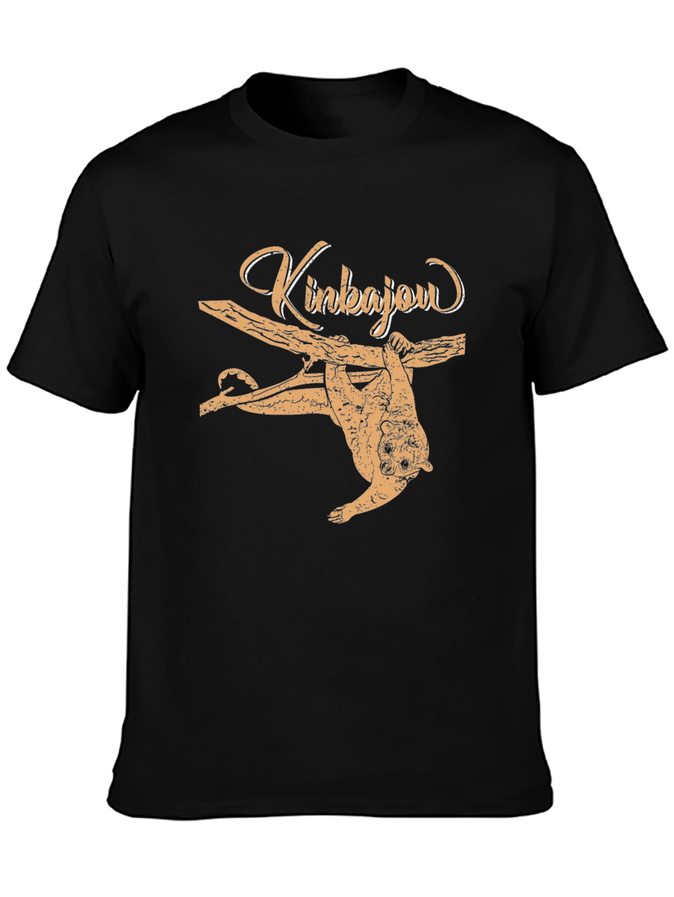 Black Kinkajou Animal Graphic Print Tee - Black view 3