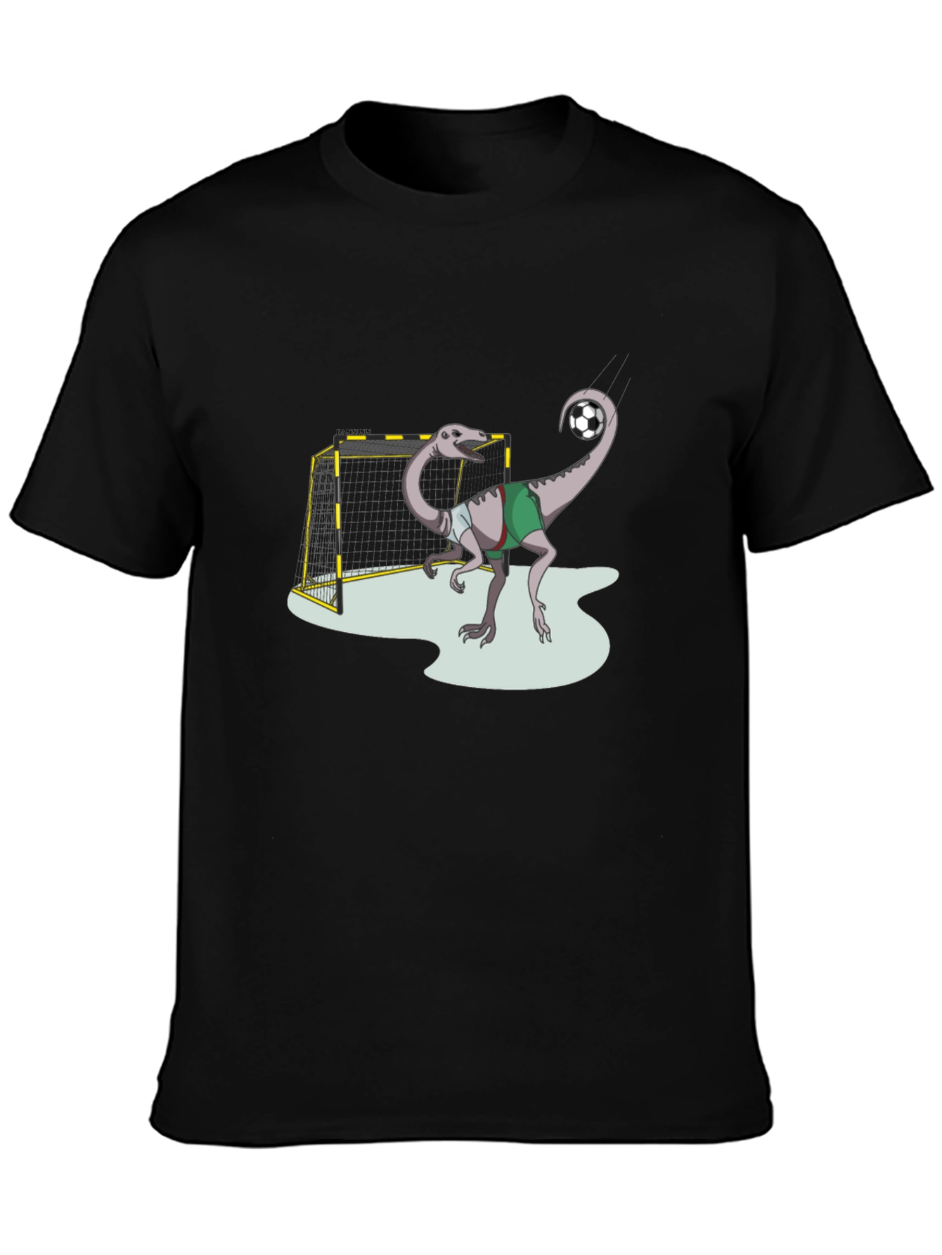 Black Dino Soccer T-Shirt - Fun Graphic Tee view 3