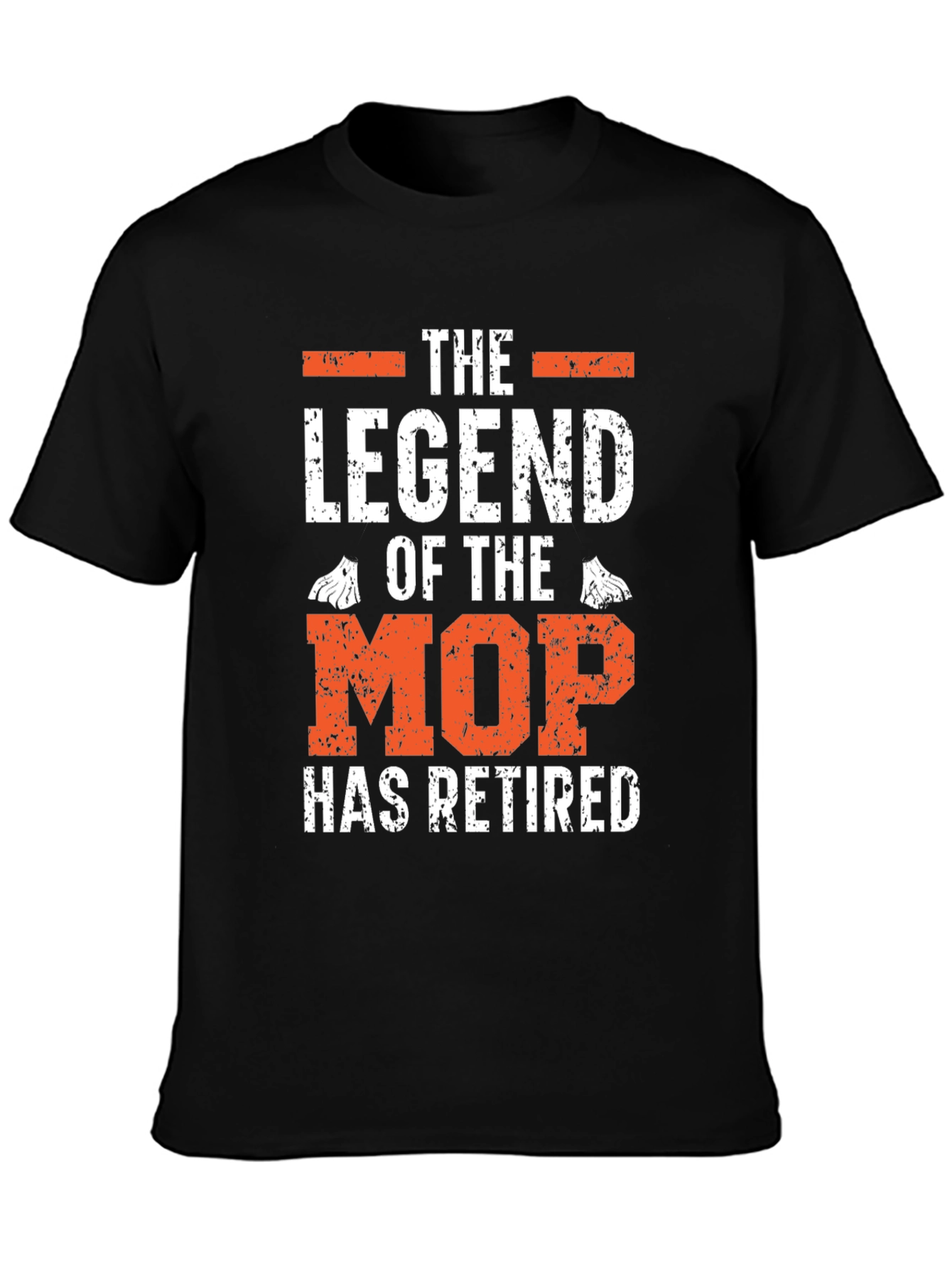 Black Retired Legend of the Mop Graphic T-Shirt view 3