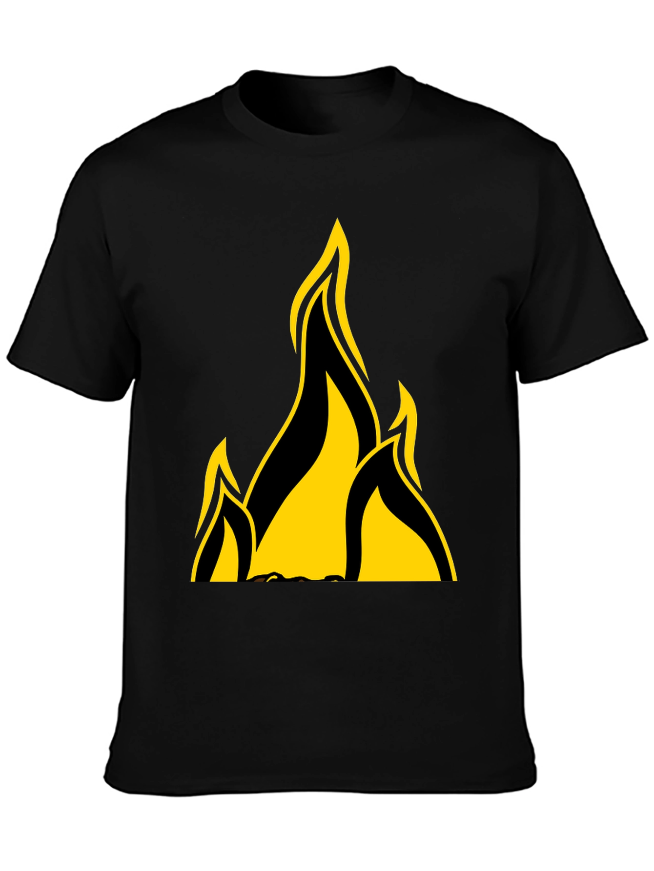 Black Flame Graphic Black T-Shirt view 3