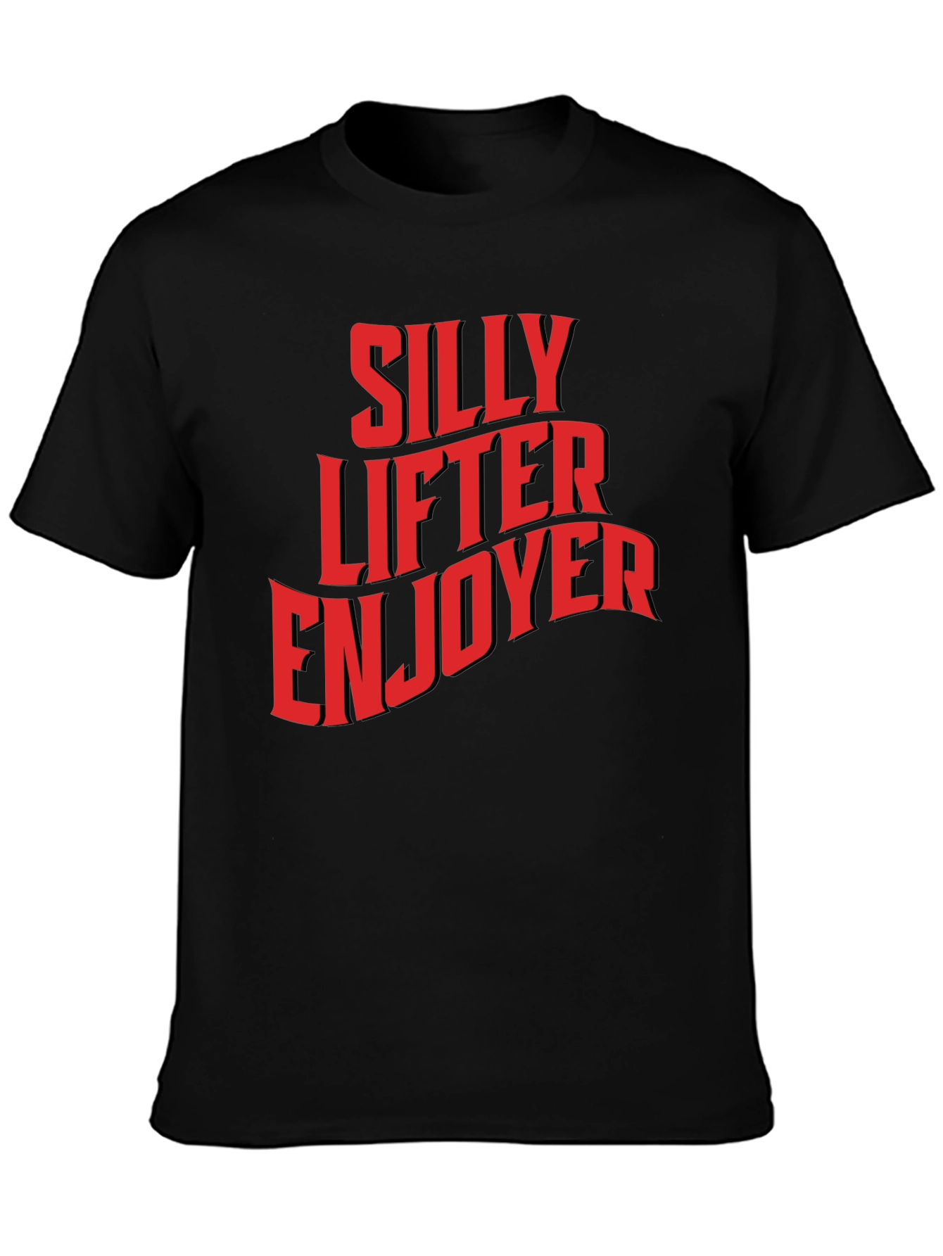 Black Silly Lifter Enjoyer Graphic T-Shirt view 3