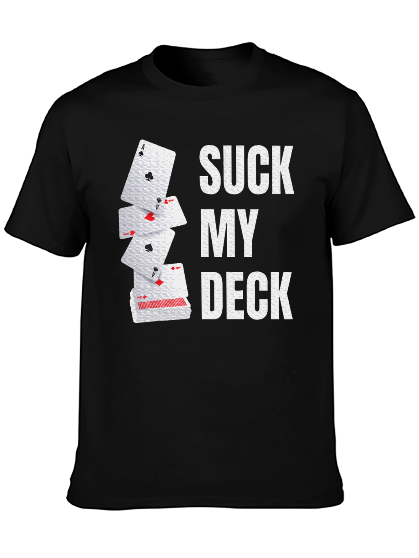 Black Suck My Deck Playing Card Graphic Novelty T-Shirt view 3