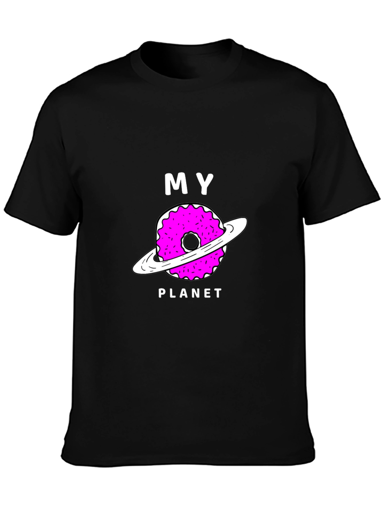 Black My Donut Planet Black Graphic T-Shirt view 3