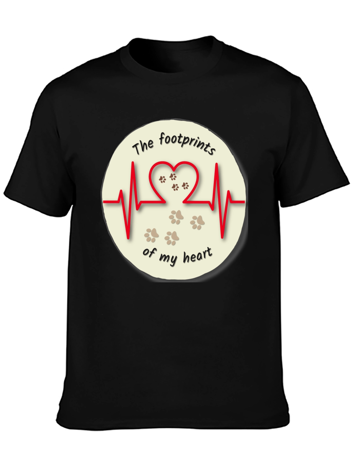 Black Footprints of My Heart T-Shirt view 3