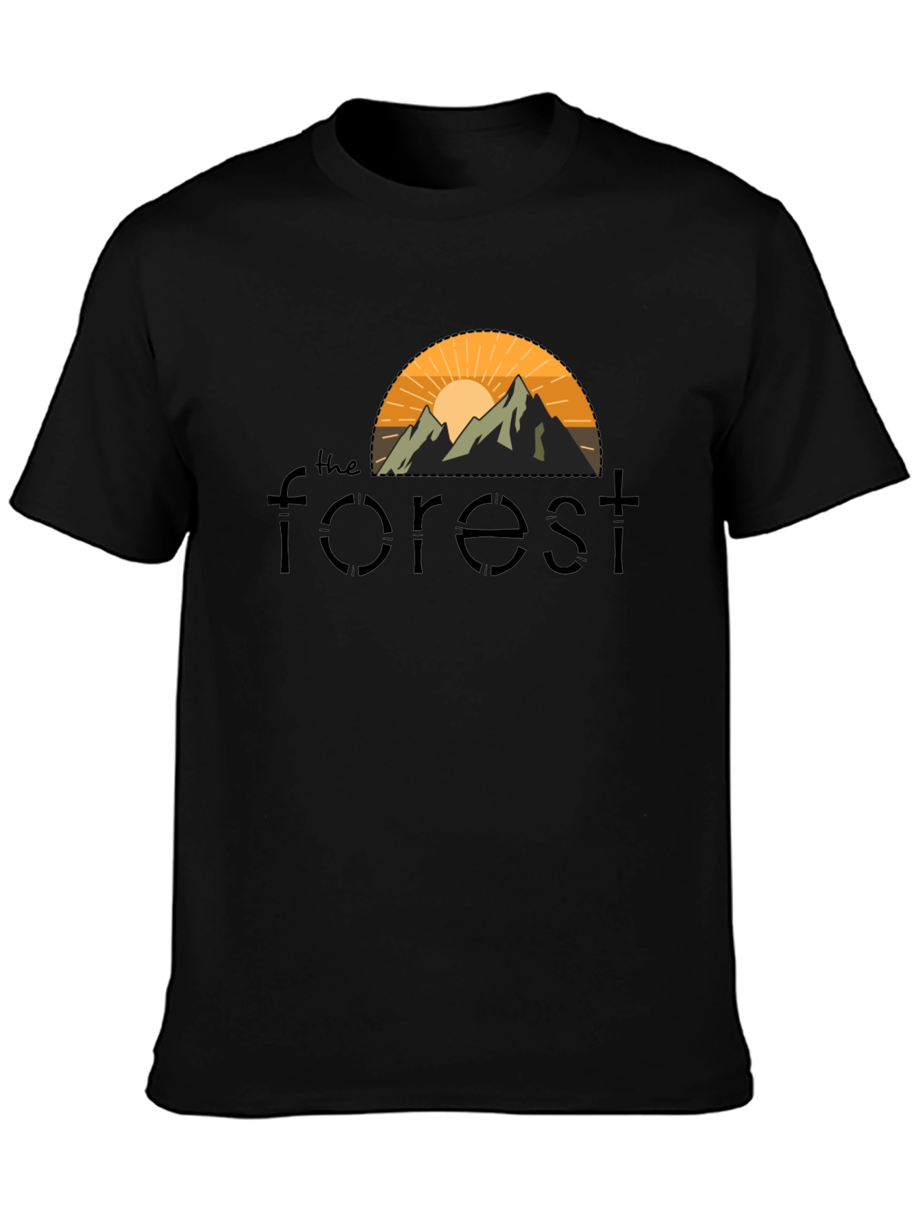 Black The Forest Graphic Tee - Nature Inspired Design view 3