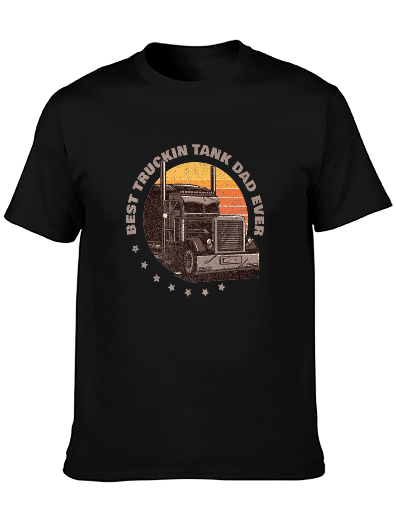 Black Best Truckin Tank Dad Ever T-Shirt view 3