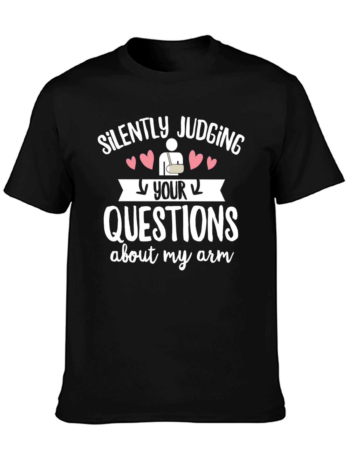 Black Silently Judging Your Arm Questions Graphic Tee view 3