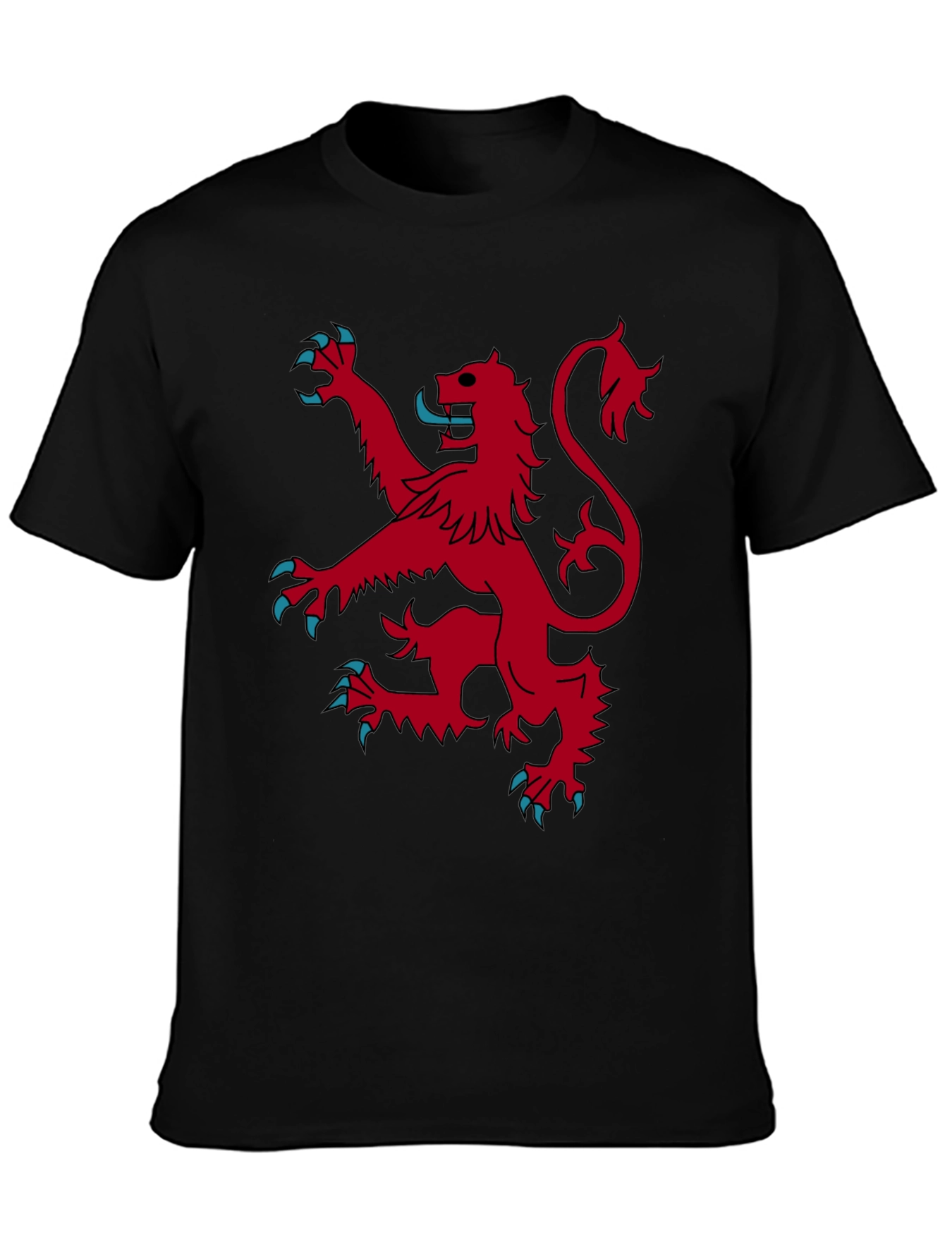Black Red Lion Rampant Graphic Black T-Shirt view 3