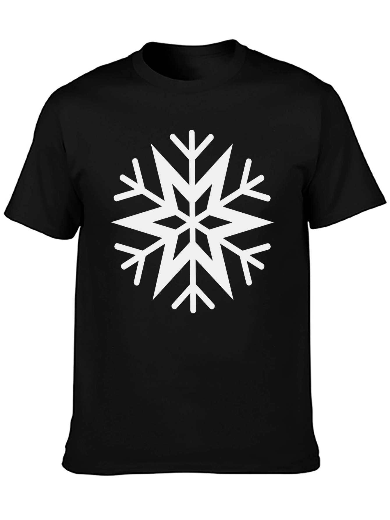Black Snowflake Graphic Black T-Shirt view 3