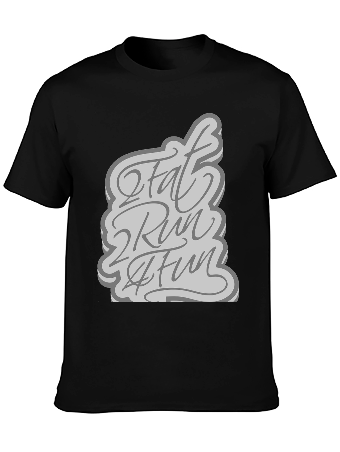 Black 2 Fat 2 Run 4 Fun Graphic Tee - Black view 3