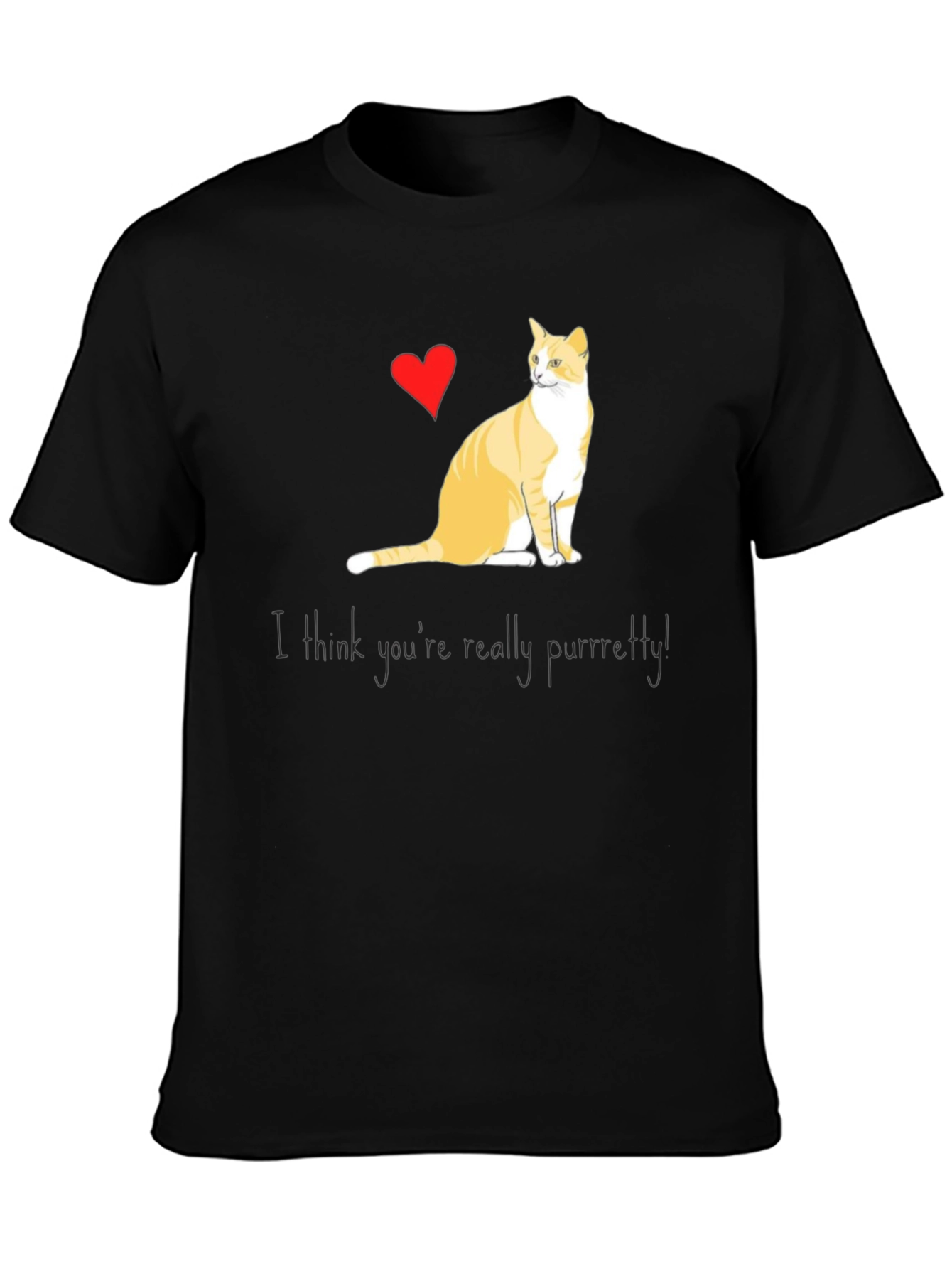 Black Purrfectly Pretty Cat Graphic T-Shirt view 3