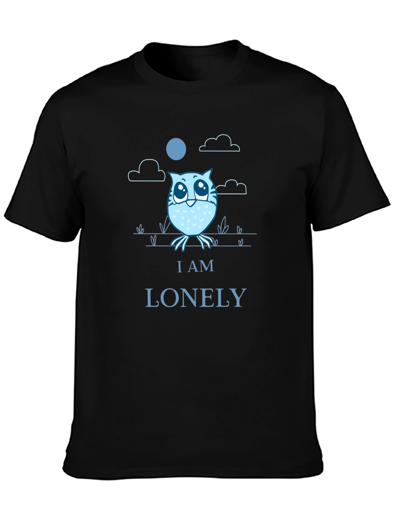 Black Lonely Owl Graphic T-Shirt - Comfort & Style view 3