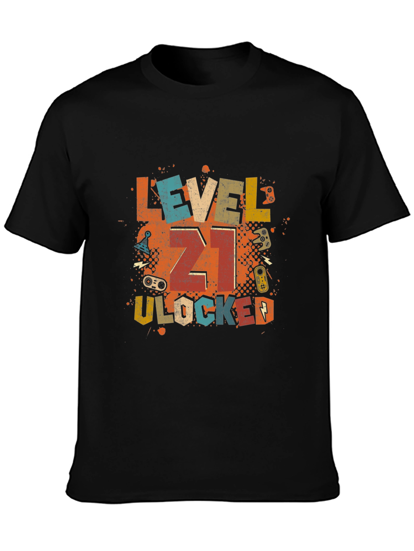 Black Level 21 Unlocked Gamer T-Shirt view 3