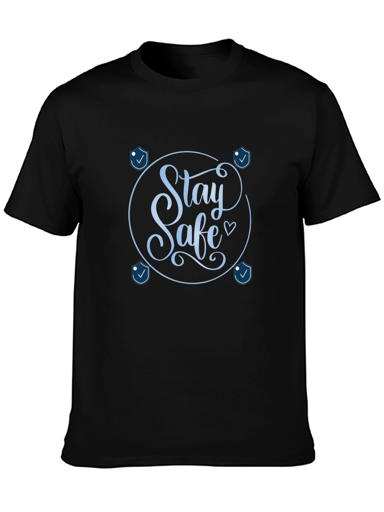 Black Stay Safe Graphic Tee - Stylish Protection view 3