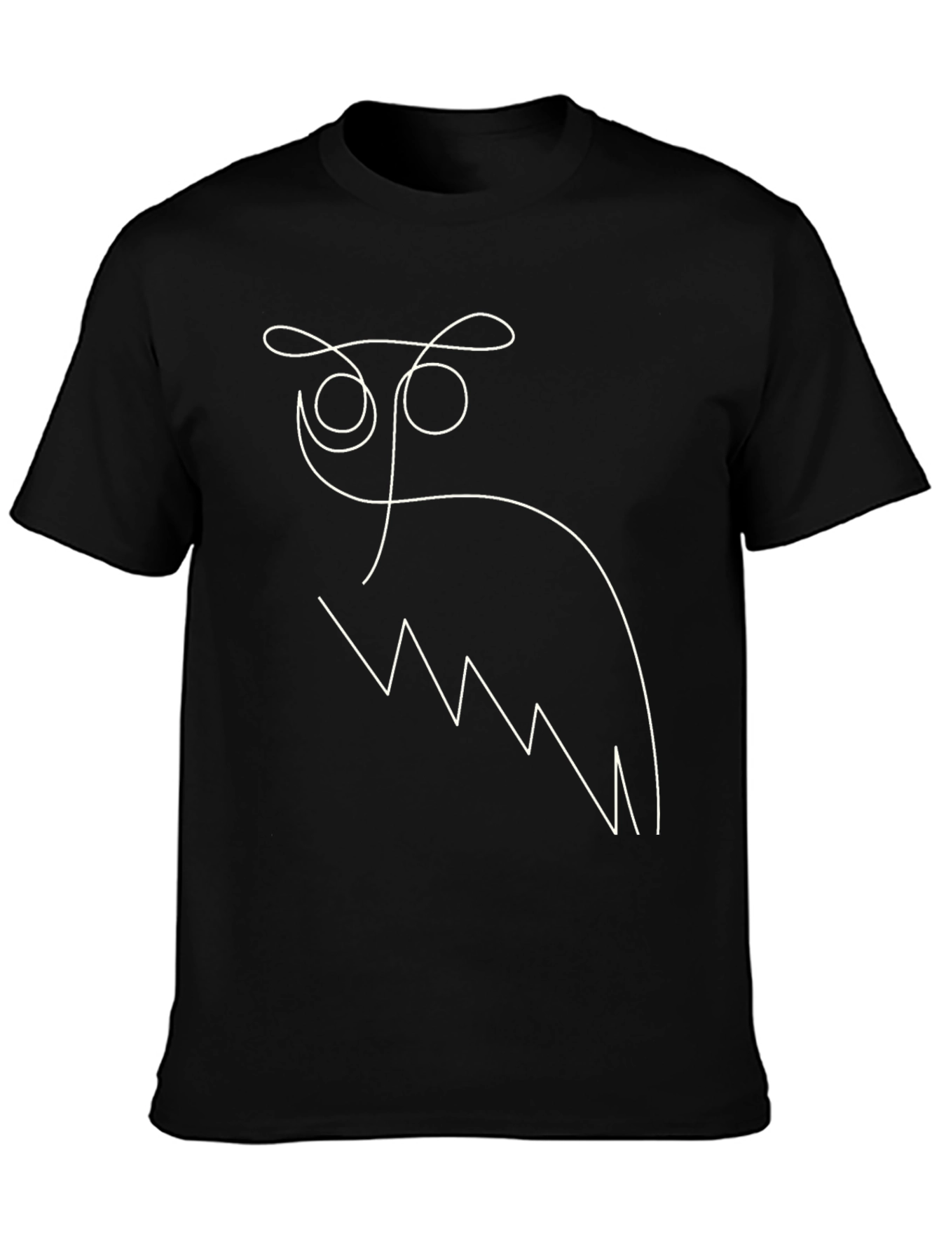 Black Abstract Owl Graphic T-Shirt - Black view 3