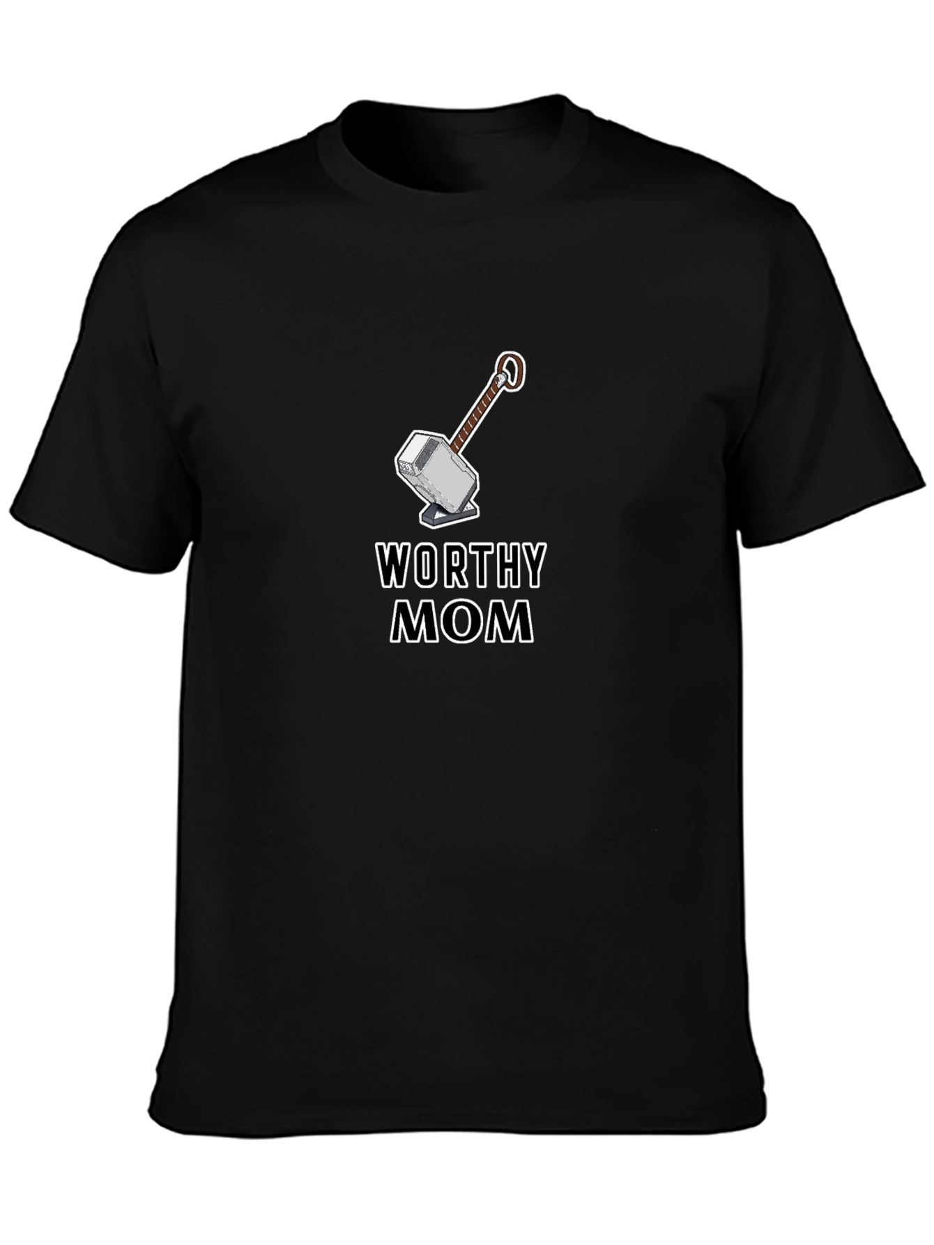 Worthy Mom Graphic Tee - Thor Hammer Design - 3