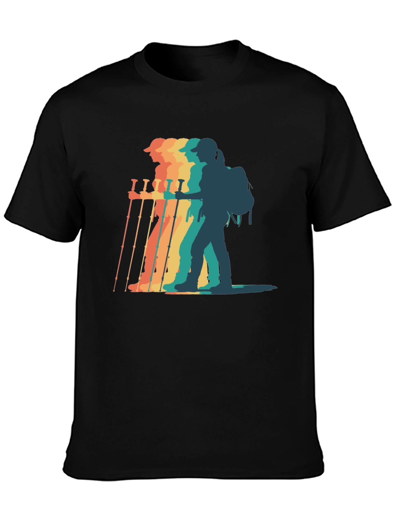 Black Retro Hiker Graphic T-Shirt - Adventure Ready! view 3