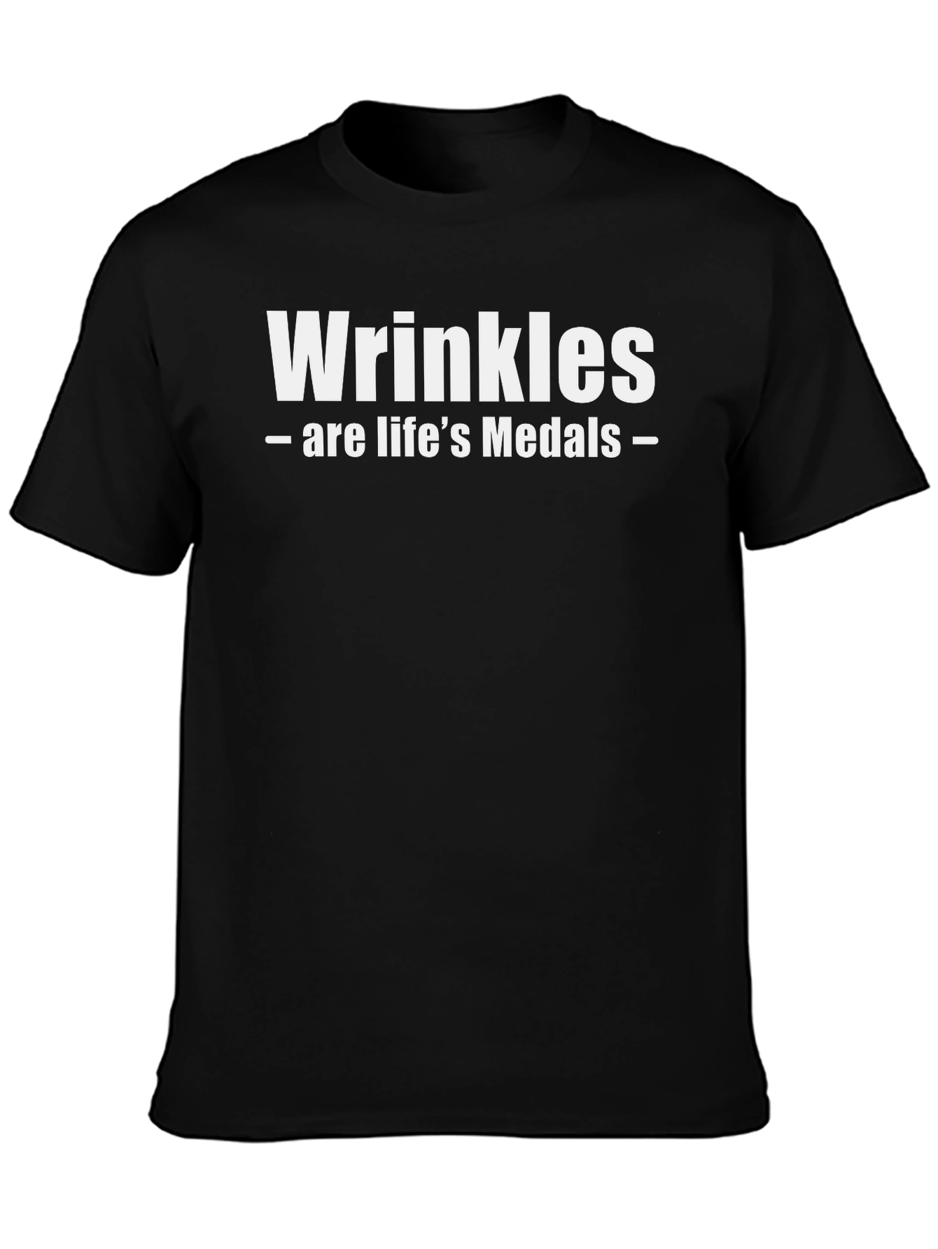 Black Wrinkles Are Life's Medals Graphic T-Shirt view 3