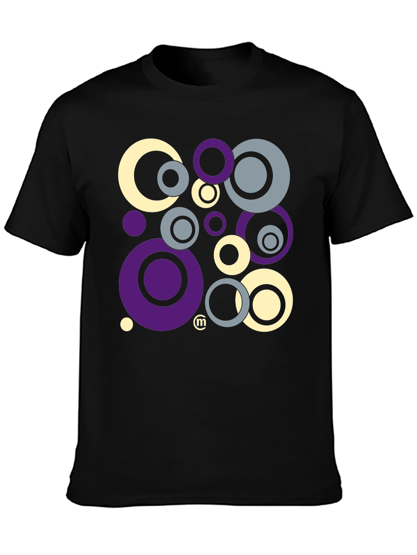Black Retro Circle Graphic Tee - Black view 3