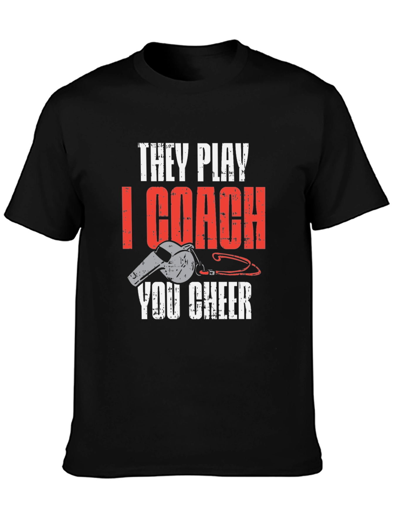Black They Play I Coach You Cheer T-Shirt view 3