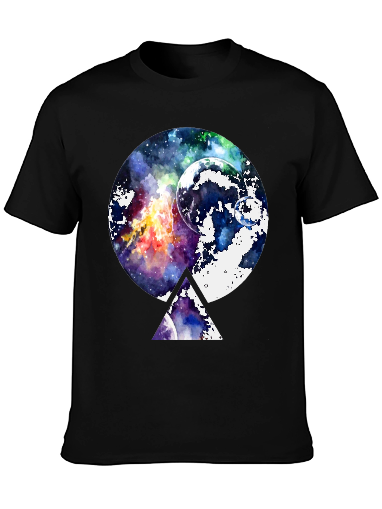 Galaxy Space Graphic Print Black T-Shirt - 3
