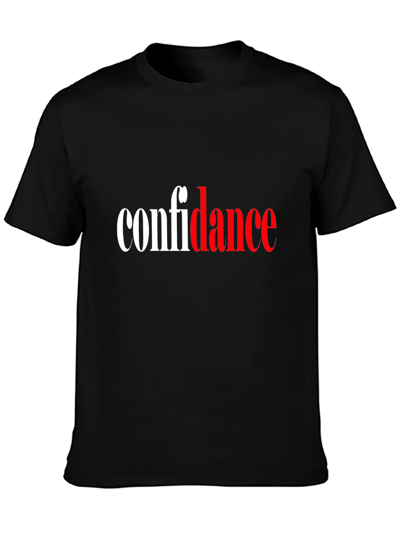 Black Confidence T-Shirt - Black Cotton Blend view 3