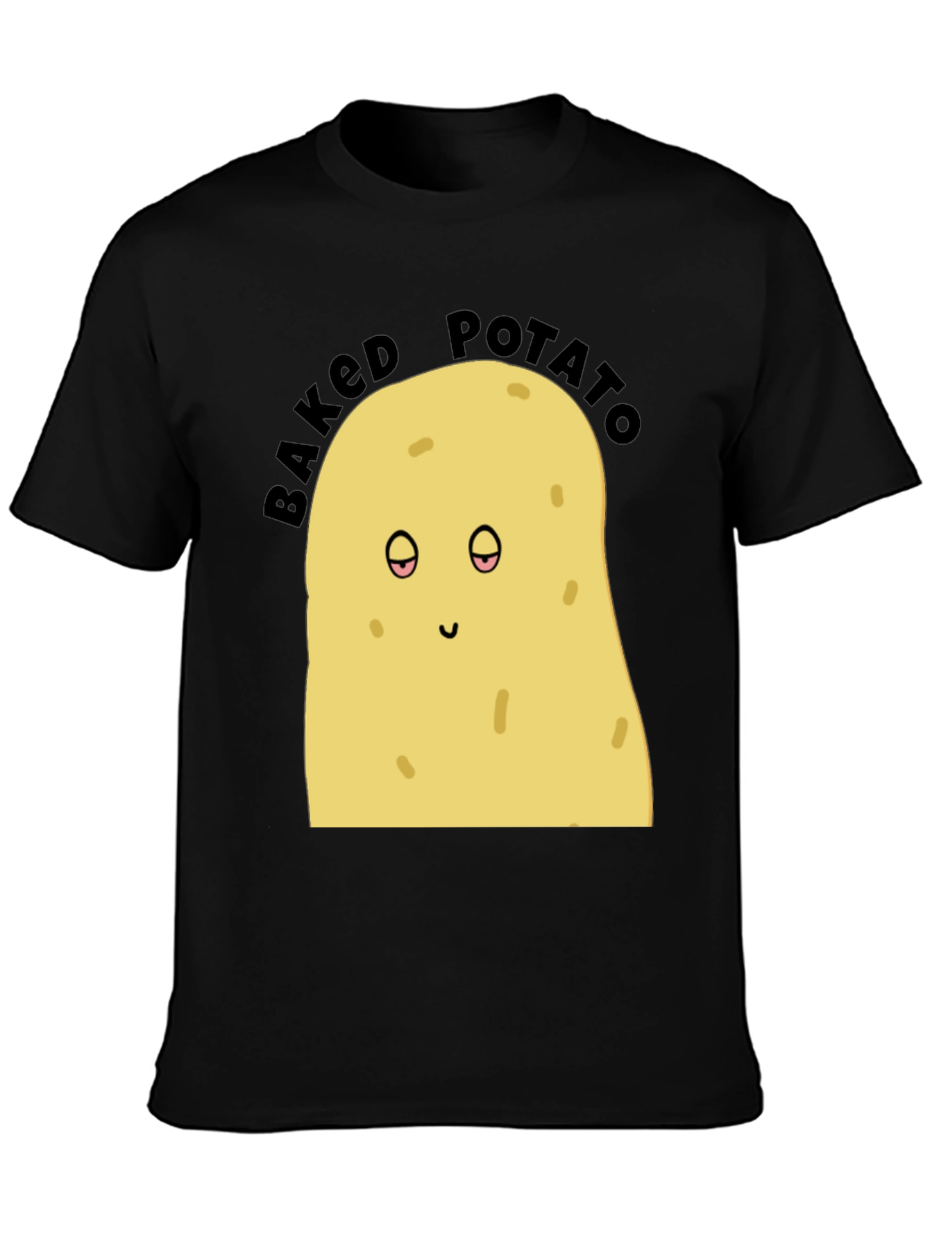 Black Baked Potato Graphic Tee - Funny Food Shirt view 3