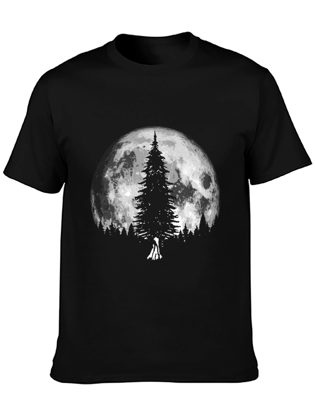 Black Moonlit Tree Graphic T-Shirt - Black view 3