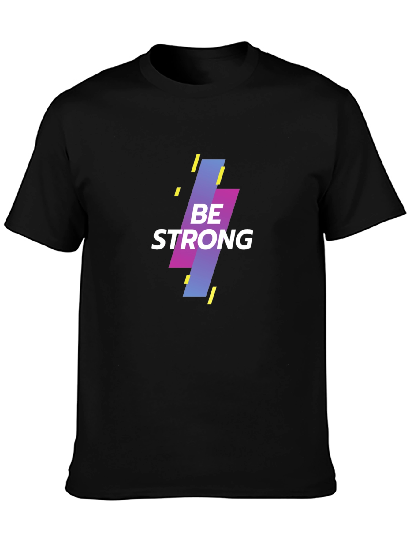 Black Be Strong Graphic Print Black T-Shirt view 3