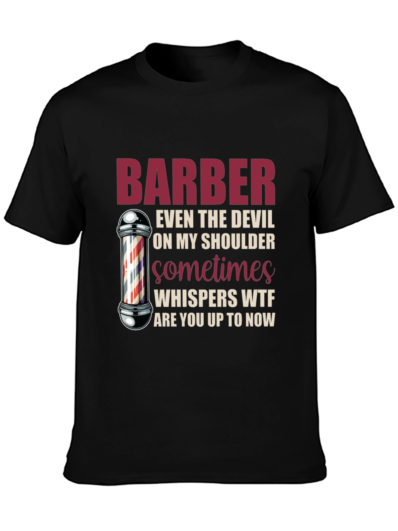 Black Barber Devil Shoulder Graphic T-Shirt view 3