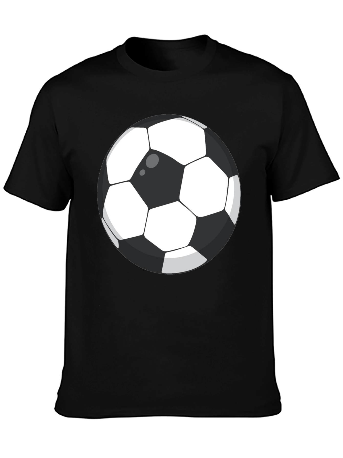 Black Soccer Ball Graphic T-Shirt - Casual Cotton Tee view 3