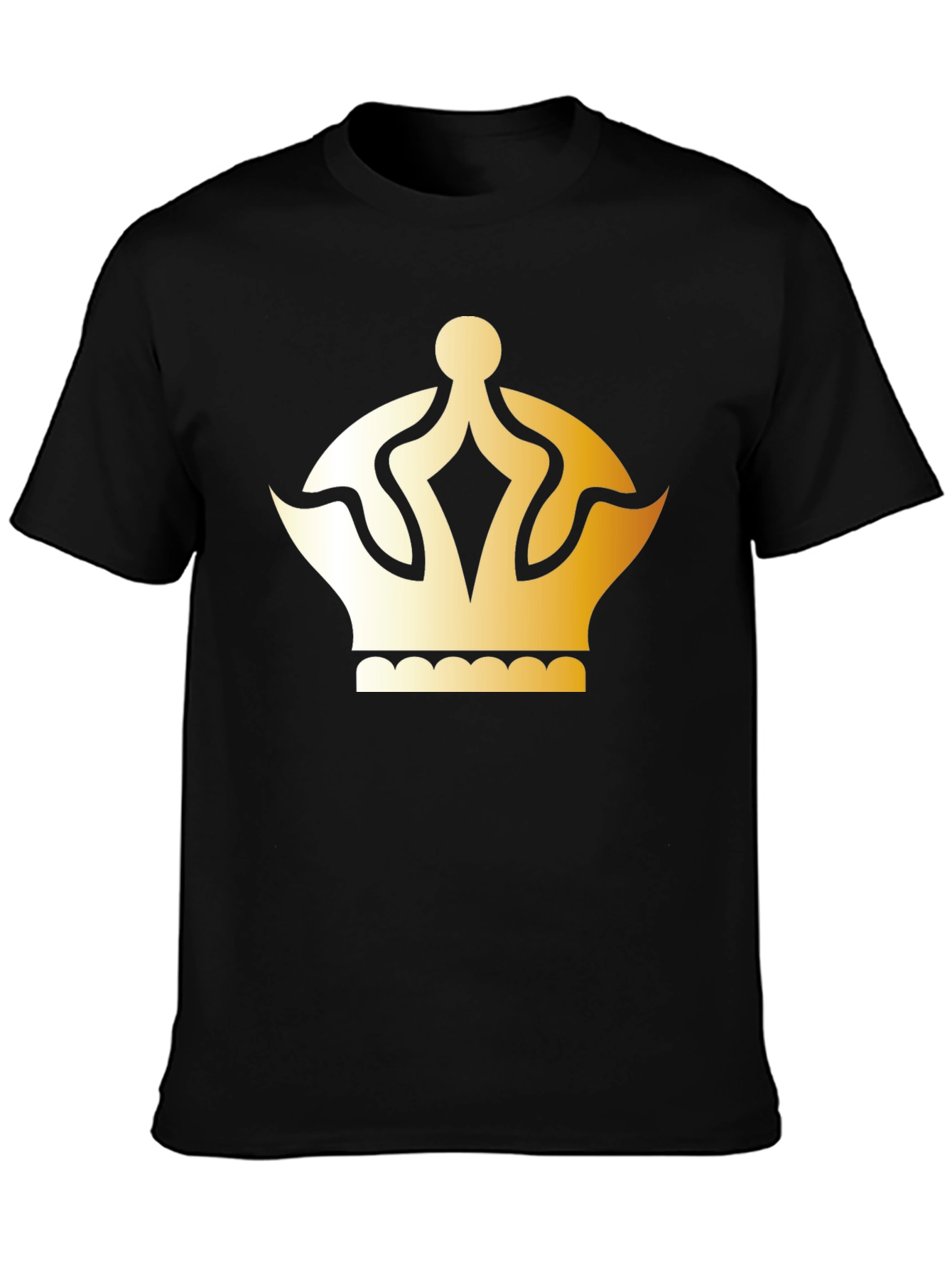 Black Gold Crown Graphic T-Shirt - Classic Style view 3